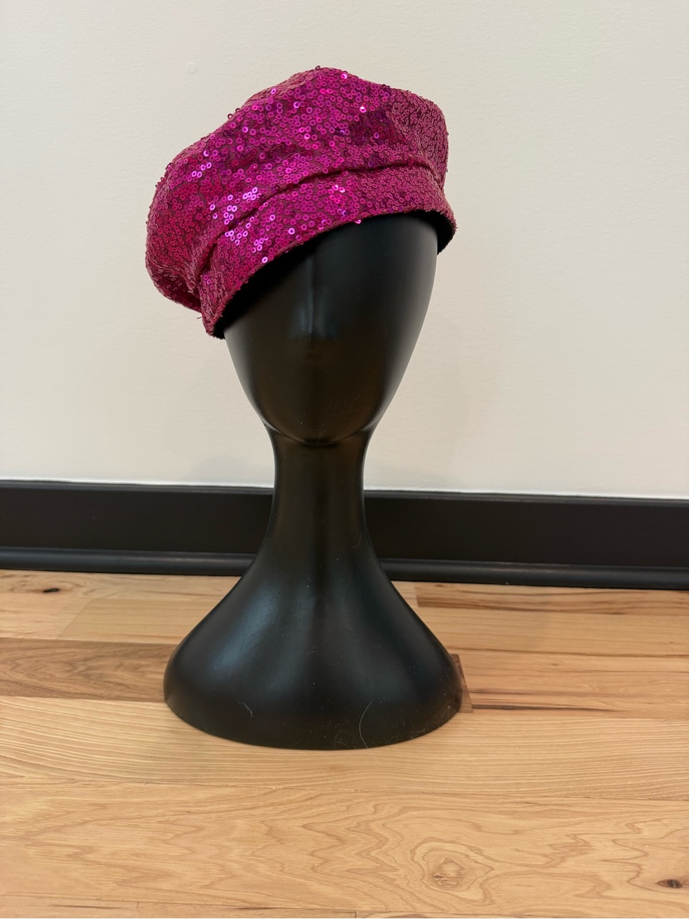Sequin Beret Hat - Fuchsia Pink Women’s Accessory